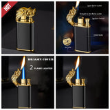 Dragon Double Flame Lighter – Jet & Soft Flame, Windproof & Refillable