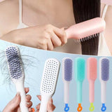 Retractable Comb Self-cleaning Hair Brush Anti-static Massage Comb For Women Smooth Hair Self Cleaning Hair Brush Randam Colours