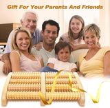 Wooden Foot Massager Roller – Double Foot Reflexology Acupressure Roller for Pain Relief & Relaxation